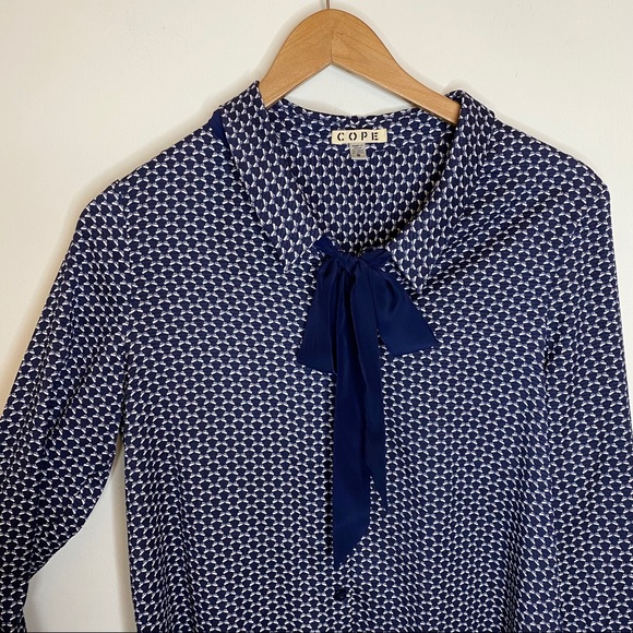 Urban Outfitters Tops - COPE Blue and White Patterned Button down